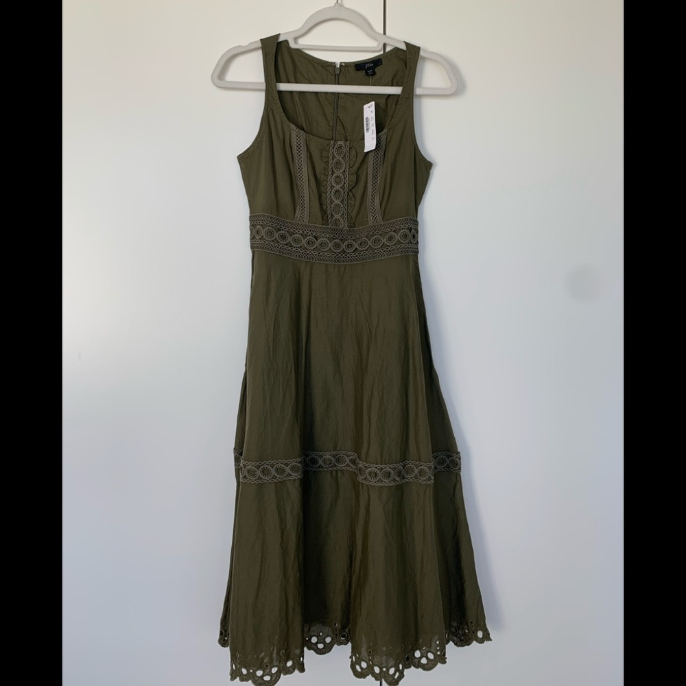 Jcrew Scoopneck midi dress with eyelet trim - Picture 8 of 11